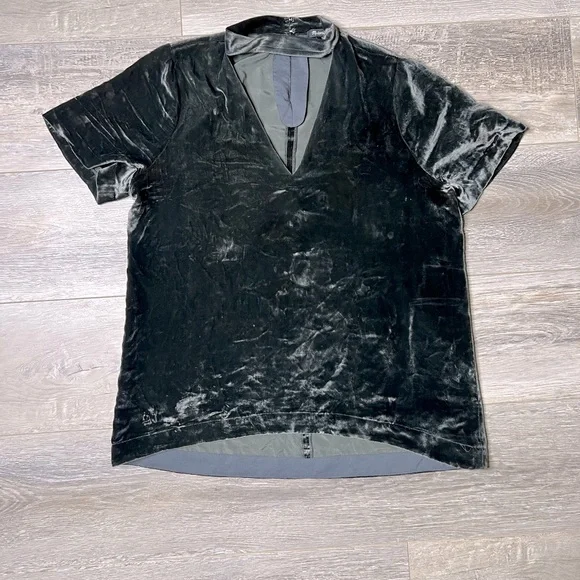 Madewell Choker Top Dark Greenish Grayish Velvety Look & Feel EUC Women's - Picture 3 of 10